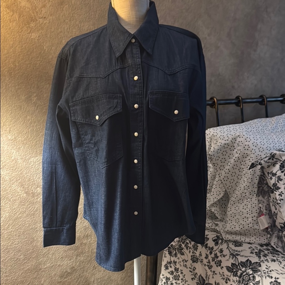 Banana Republic Blue Button Down Shirt with Western Style